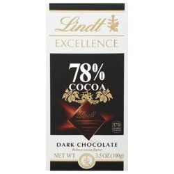 Lindt Excellence 78% Cocoa Robust Cocoa Flavor Dark Chocolate 3.5 oz
