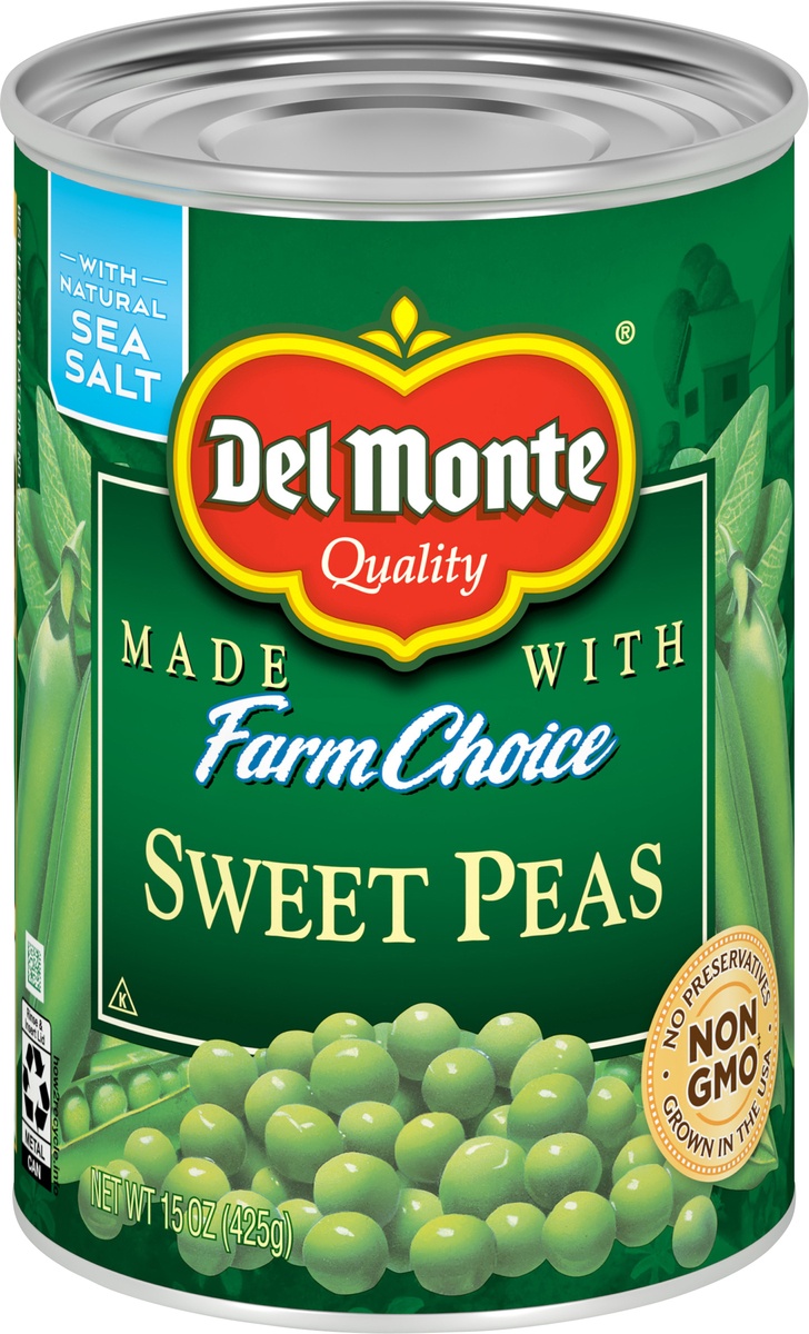 slide 5 of 7, Del Monte Sweet Peas Canned Vegetables, 15 oz