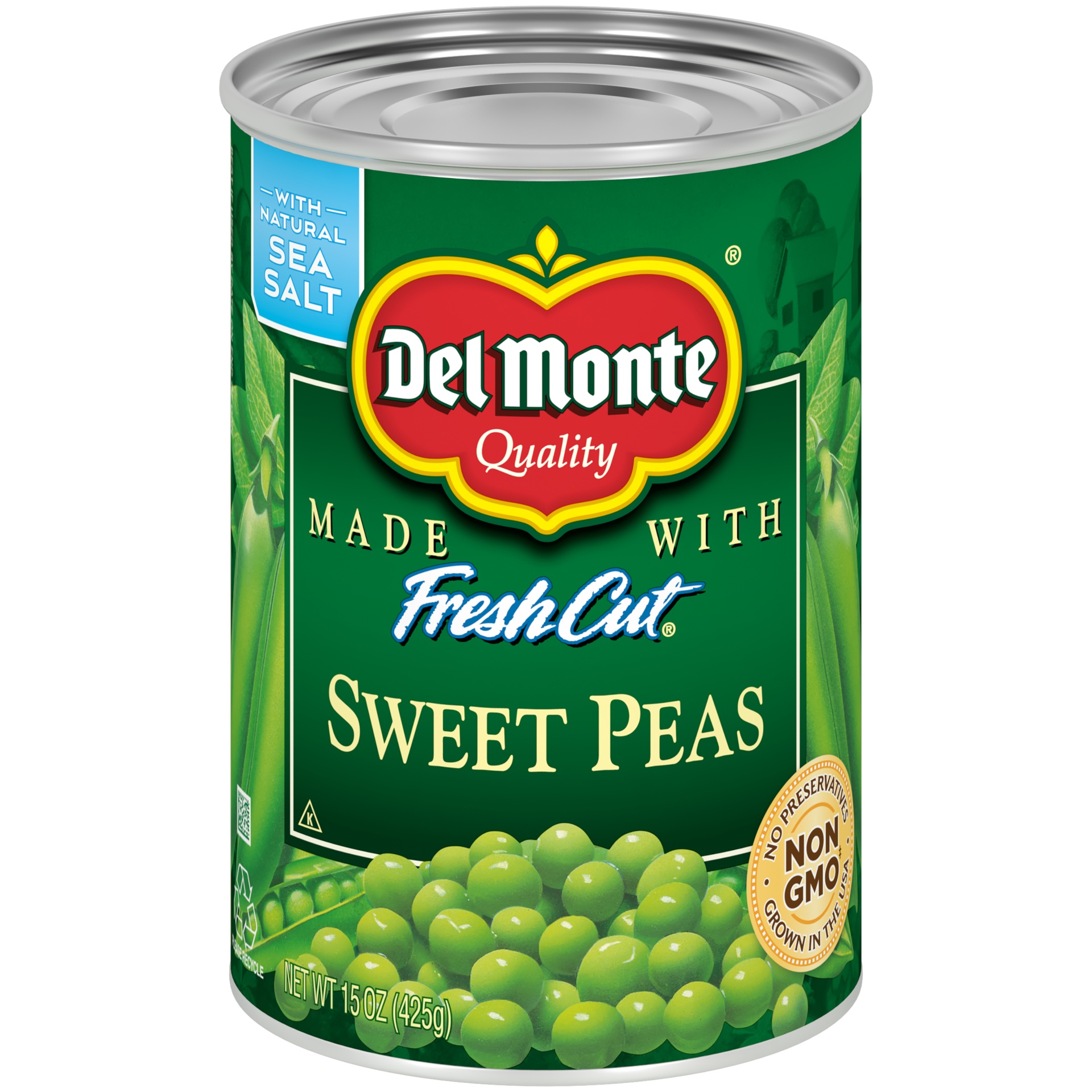 slide 1 of 7, Del Monte Sweet Peas Canned Vegetables, 15 oz