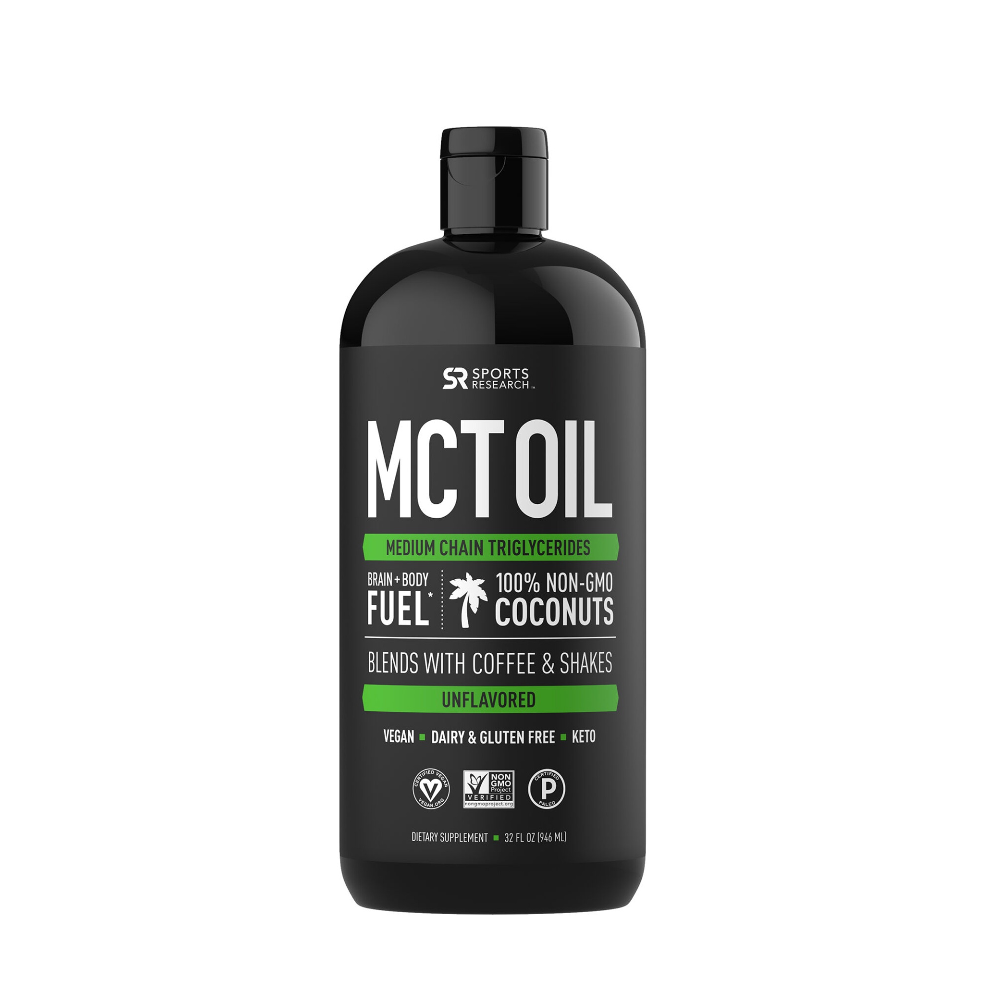 slide 1 of 1, Sports Research 100% Pure & Premium MCT Oil, 32 fl oz