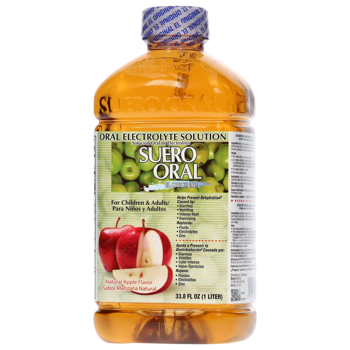 slide 6 of 13, Suero Oral Natural Apple Flavor Oral Electrolyte Solution 33.8 fl oz, 33.8 fl oz