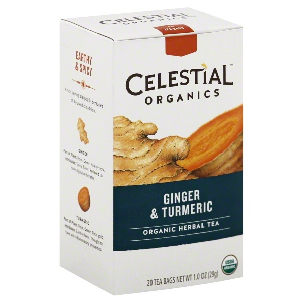 slide 1 of 1, Celestial Seasonings Organics Herbal Tea Organic Ginger & Turmeric - 20 ct, 20 ct