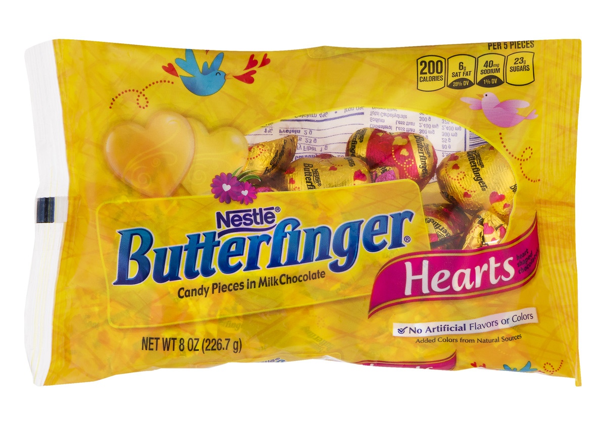 slide 1 of 6, Butterfinger Heart Shaped Chocolates, 8 oz
