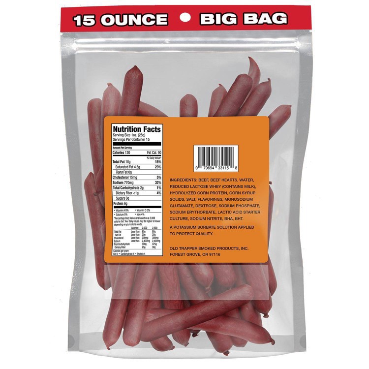 slide 4 of 27, Old Trapper Original Deli Style Beef Sticks - 15oz, 