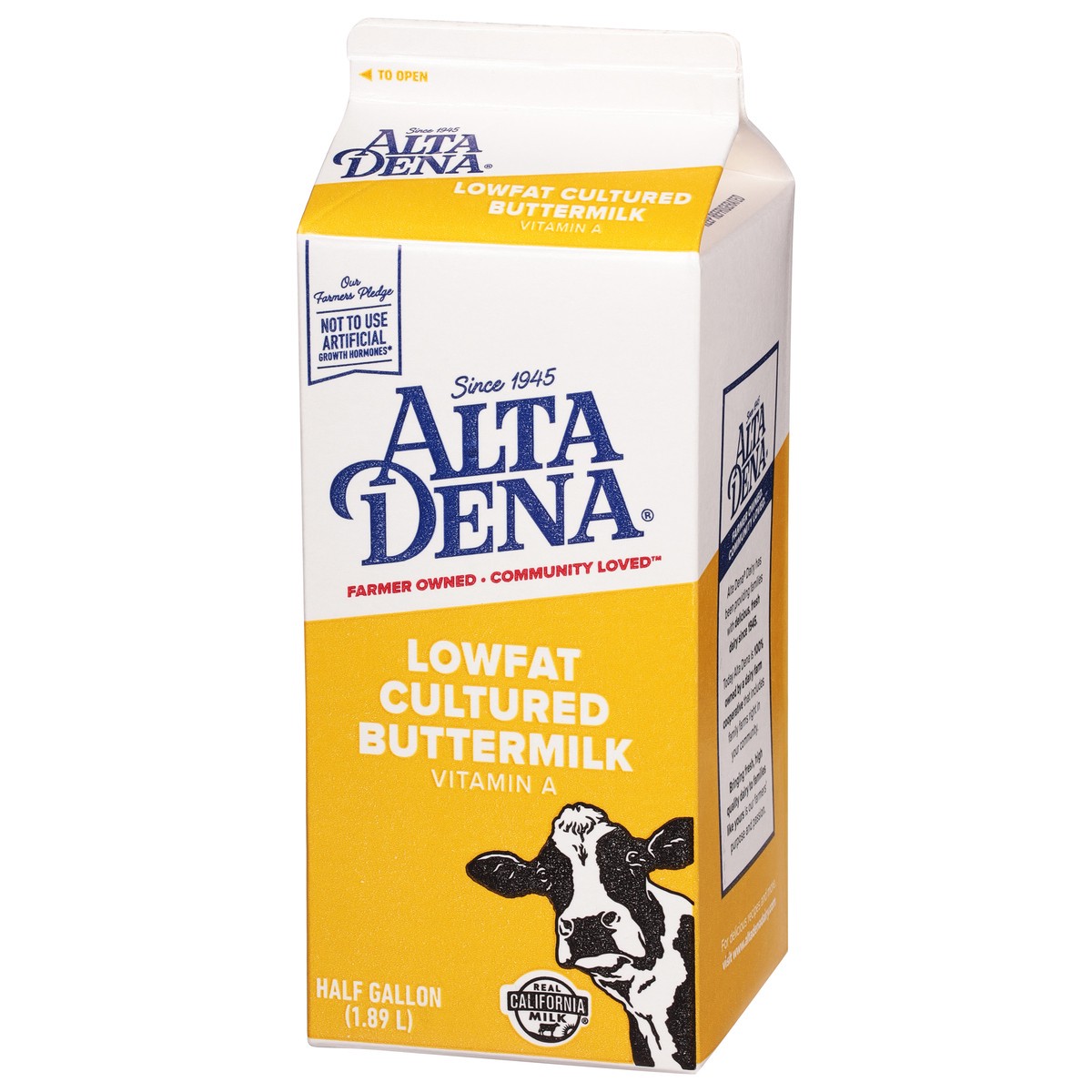 slide 12 of 13, Alta Dena Cultured Lowfat Buttermilk 0.5 gal, 1/2 gal