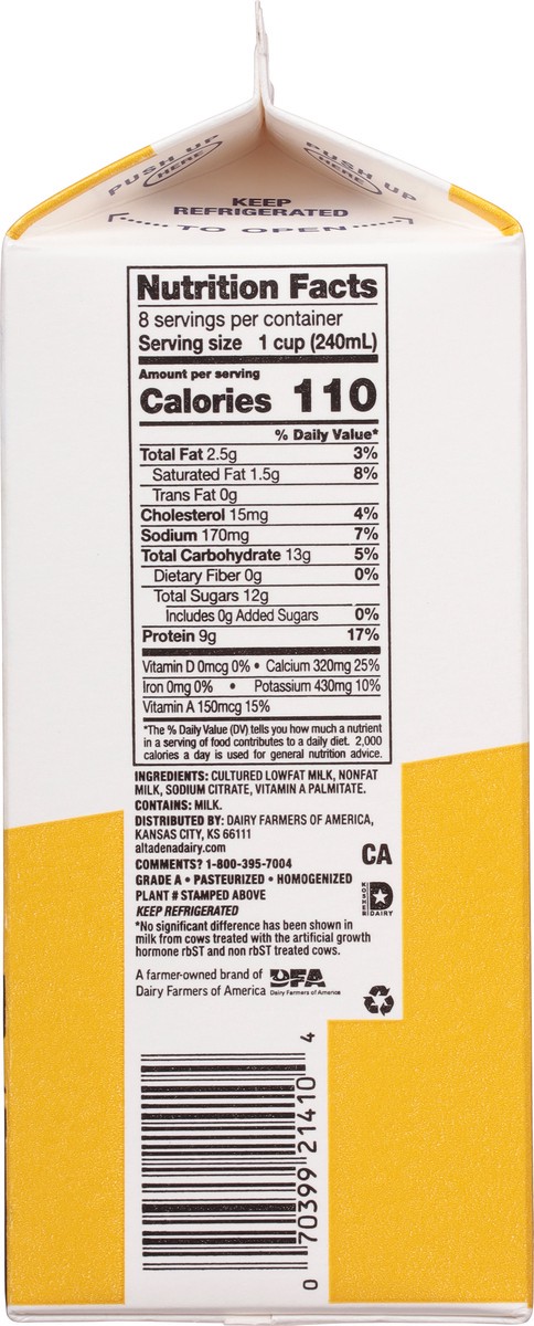 slide 9 of 13, Alta Dena Cultured Lowfat Buttermilk 0.5 gal, 1/2 gal