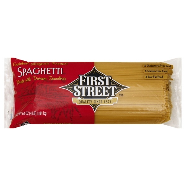 slide 1 of 1, First Street Enriched Spaghetti, 4 lb