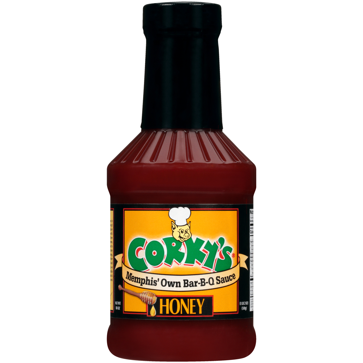 slide 1 of 6, Corky's Honey BBQ Sauce, 18 oz