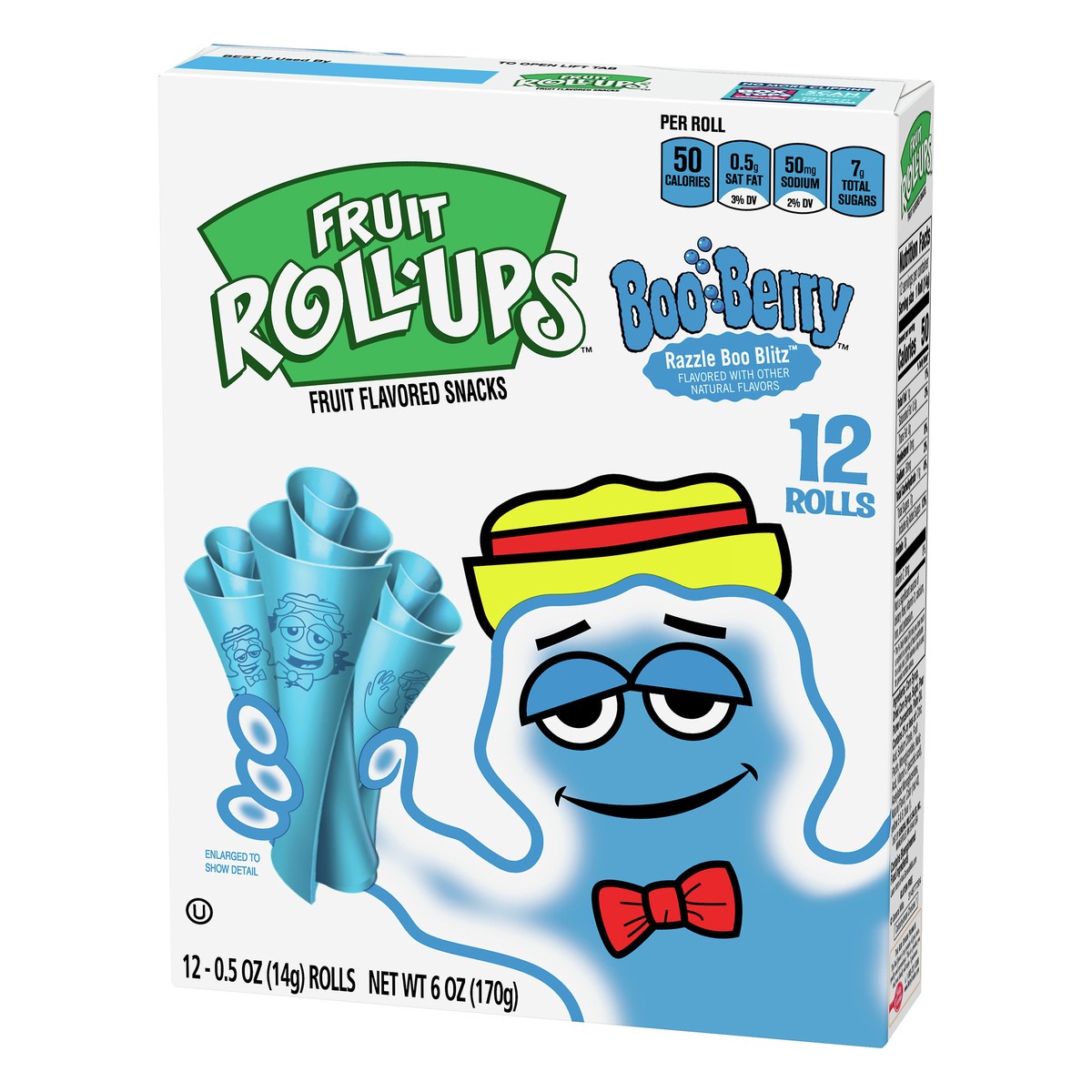 slide 6 of 9, Fruit Roll-Ups Boo Berry Fruit Flavored Snacks 12 ea, 12 ct