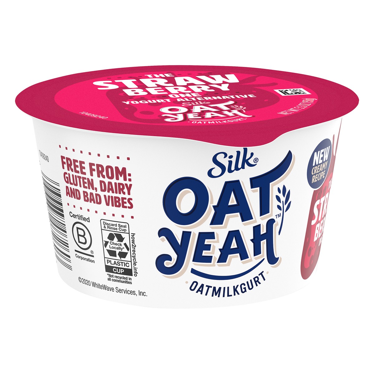 slide 2 of 10, Silk Oat Yeah Oat Milk Dairy-Free Yogurt Alternative, The Strawberry One, Gluten-Free, Vegan, Non-GMO Project Verified, 5.3 oz., 5.3 oz