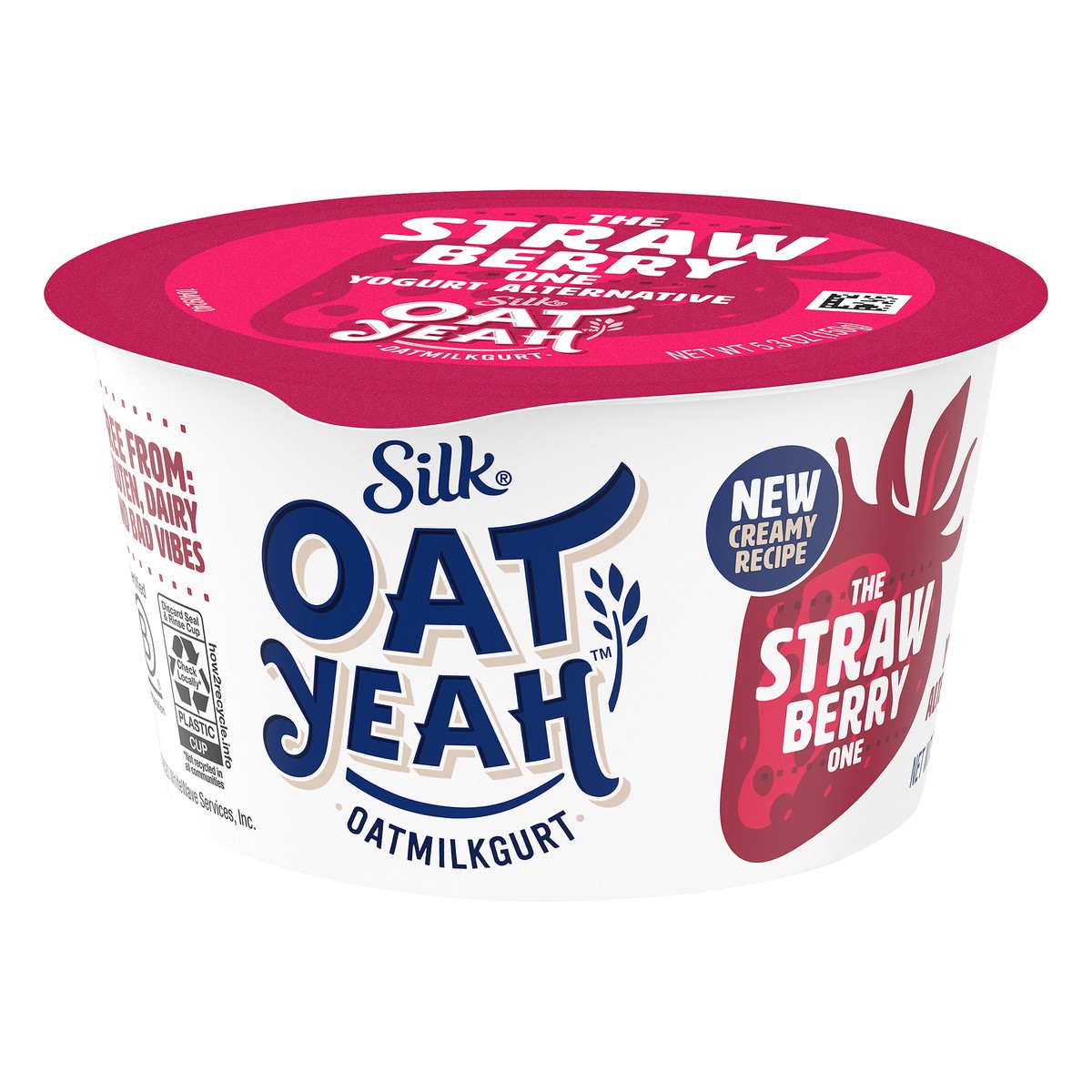 slide 8 of 10, Silk Oat Yeah Oat Milk Dairy-Free Yogurt Alternative, The Strawberry One, Gluten-Free, Vegan, Non-GMO Project Verified, 5.3 oz., 5.3 oz