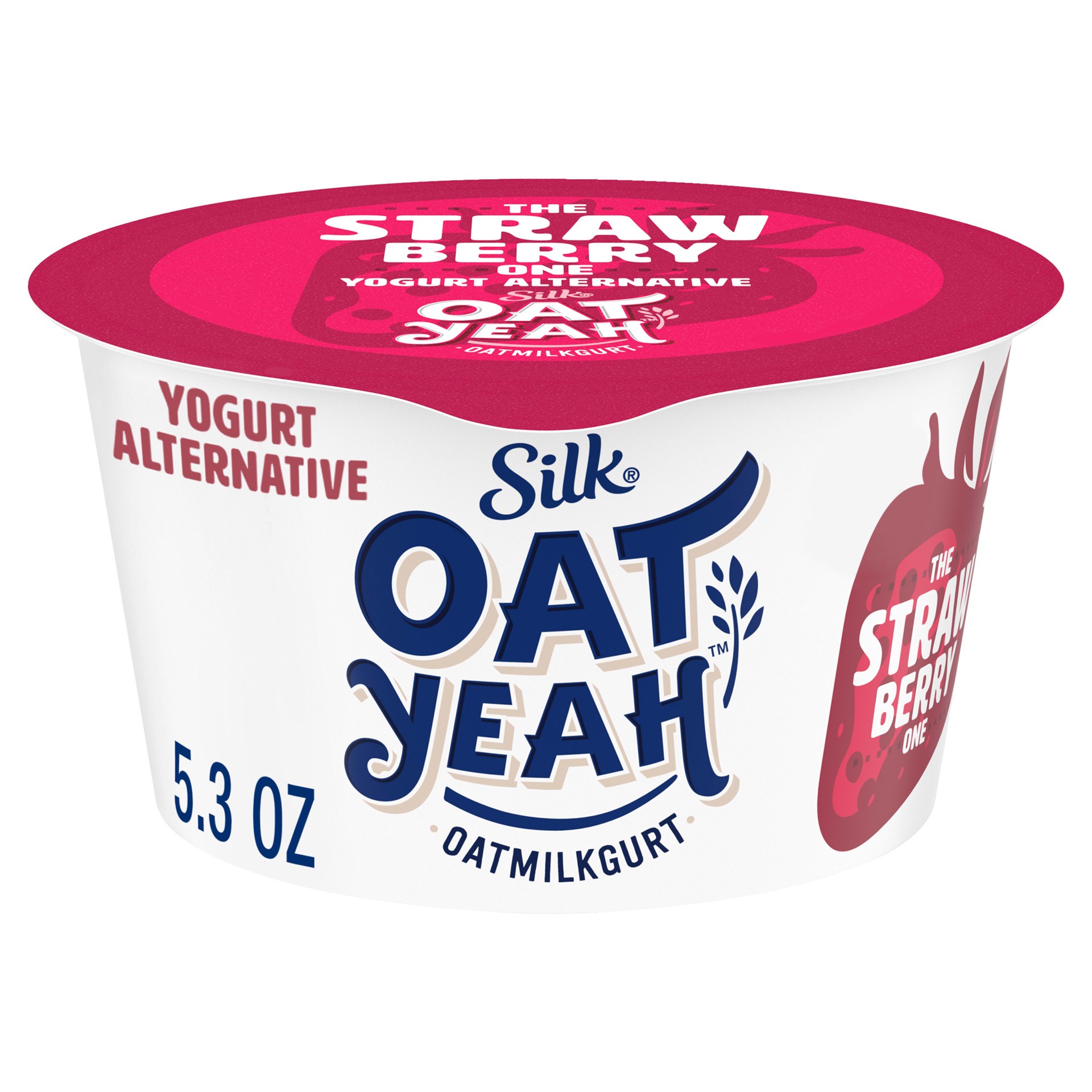 slide 1 of 10, Silk Oat Yeah Oat Milk Dairy-Free Yogurt Alternative, The Strawberry One, Gluten-Free, Vegan, Non-GMO Project Verified, 5.3 oz., 5.3 oz