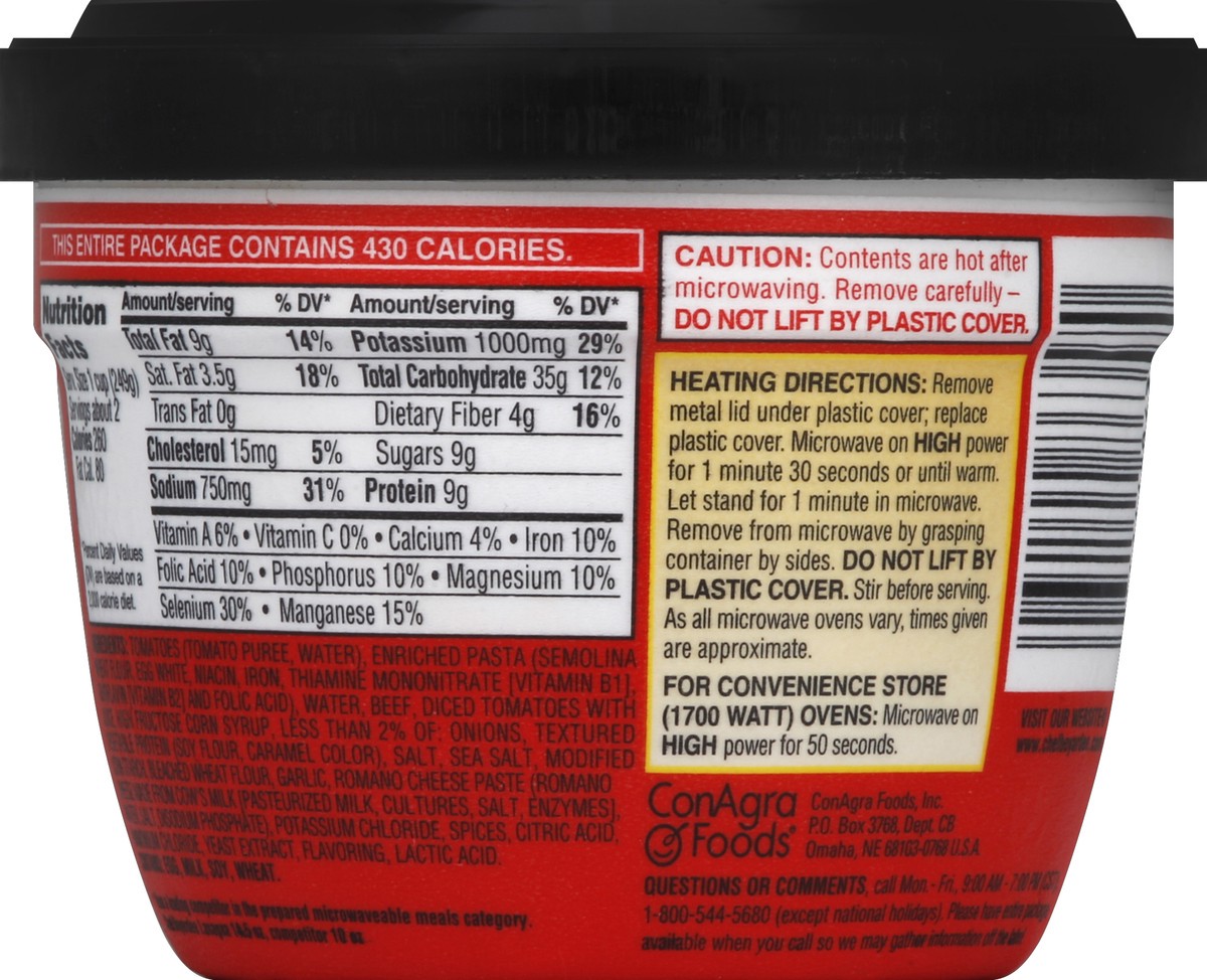 slide 6 of 6, Chef Boyardee Lasagna Big Size Bowl, 14.5 oz