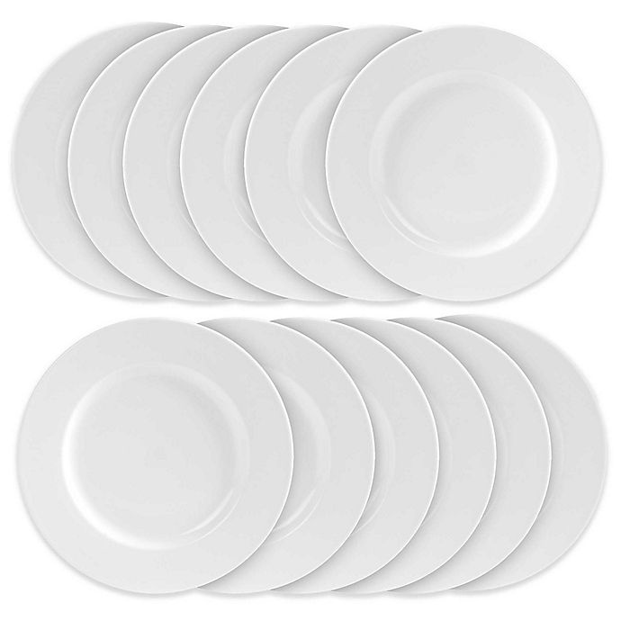 slide 2 of 3, Everyday White by Fitz and Floyd Rim Dinner Plates, 12 ct