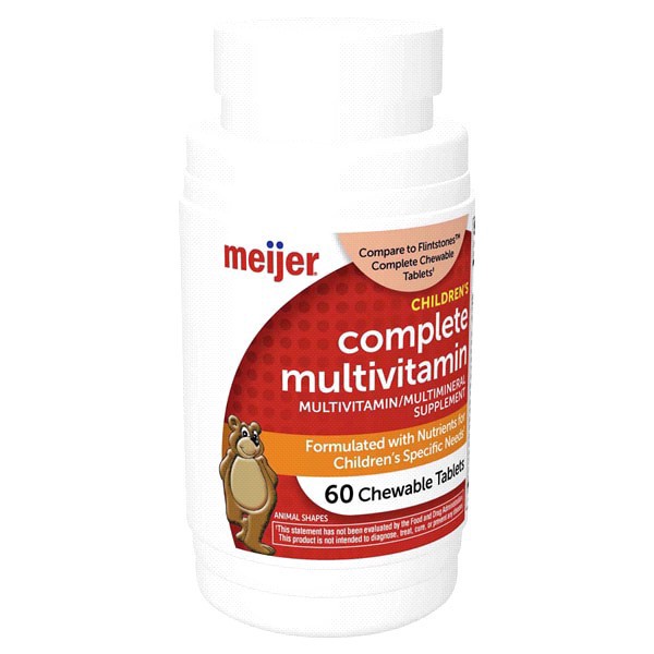 slide 6 of 17, Meijer Childrens Complete Multivitamin Chewable Tablets, 60 ct