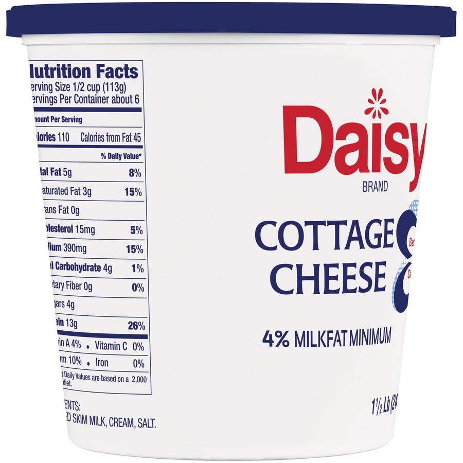 slide 2 of 8, Daisy Brand Cottage Cheese 4% Milkfat Minimum, 24 oz