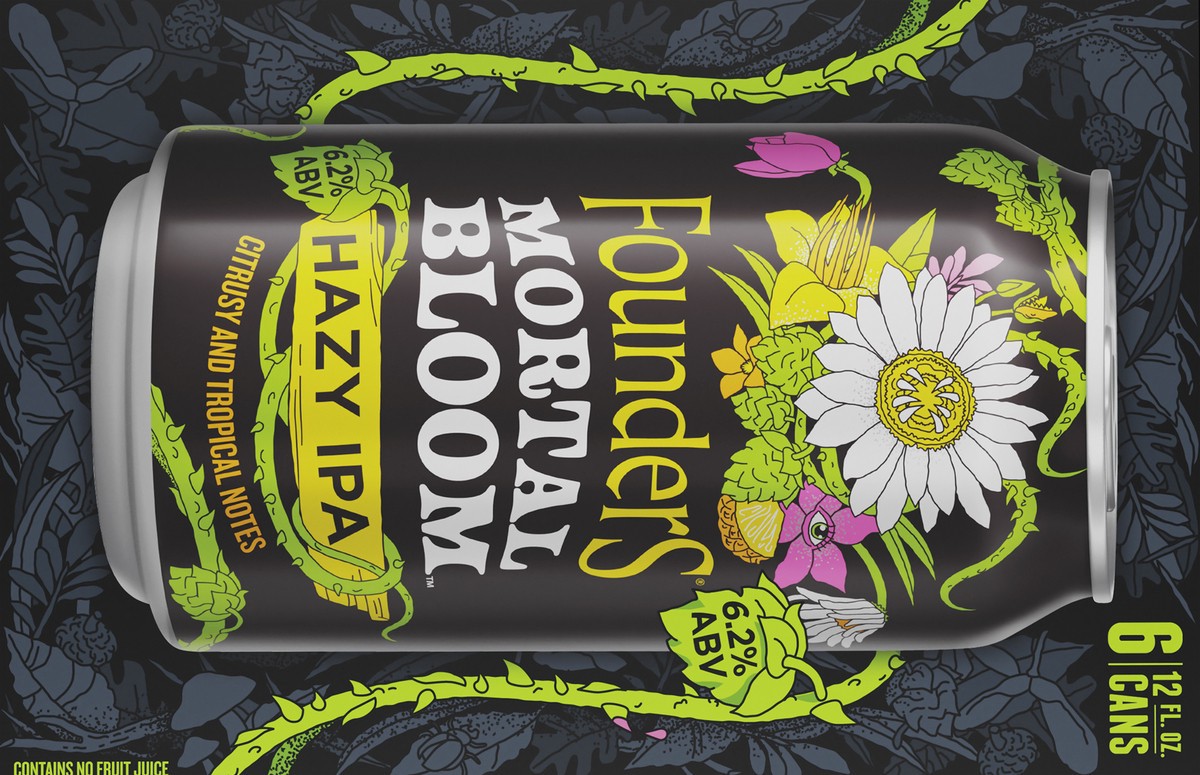 slide 8 of 11, Founders Brewing Co. Beer, Mortal Bloom, Hazy IPA, 6 ct; 12 oz