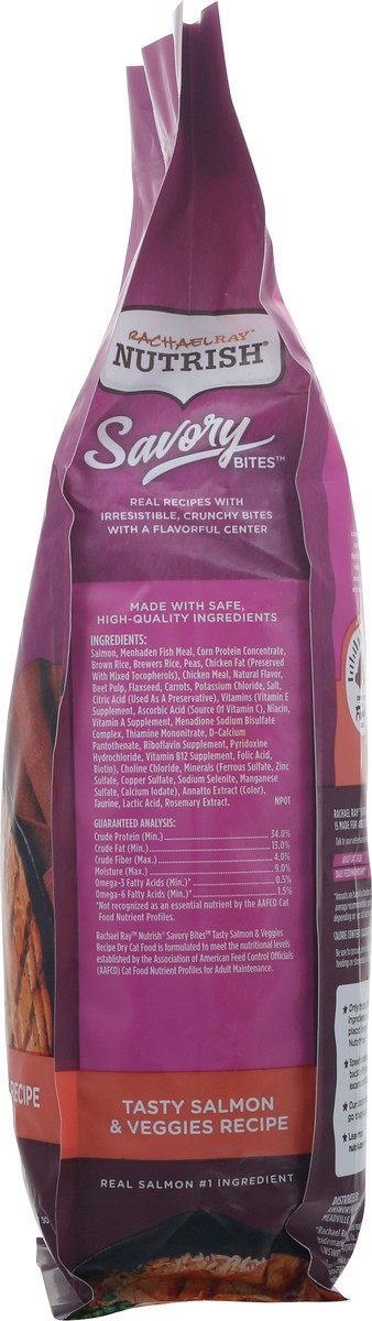 slide 2 of 10, Rachael Ray Nutrish Savory Bites Tasty Salmon & Veggies Recipe Dry Cat Food, 5 lb. Bag, 5 lb