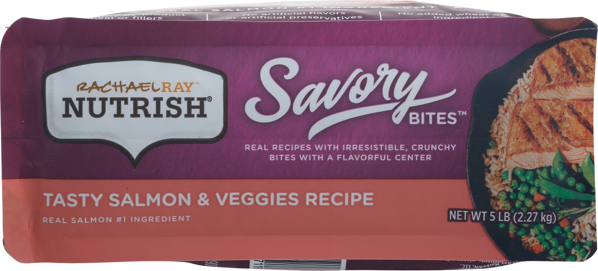 slide 7 of 10, Rachael Ray Nutrish Savory Bites Tasty Salmon & Veggies Recipe Dry Cat Food, 5 lb. Bag, 5 lb