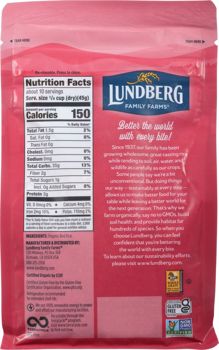 slide 6 of 9, Lundberg Family Farms Organic Red Jasmine Gourmet Rice 16 oz, 16 oz