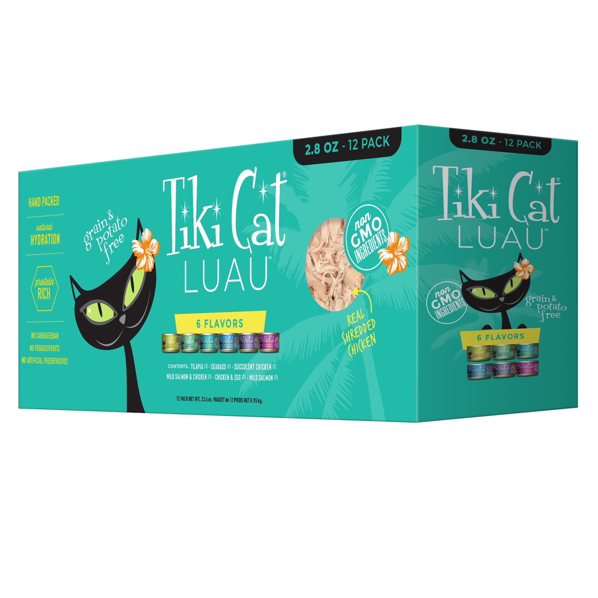 slide 1 of 1, Tiki Cat Luau Wet Cat Food, Variety Pack, 2.8 oz. Cans (12 Count), 2.8 oz