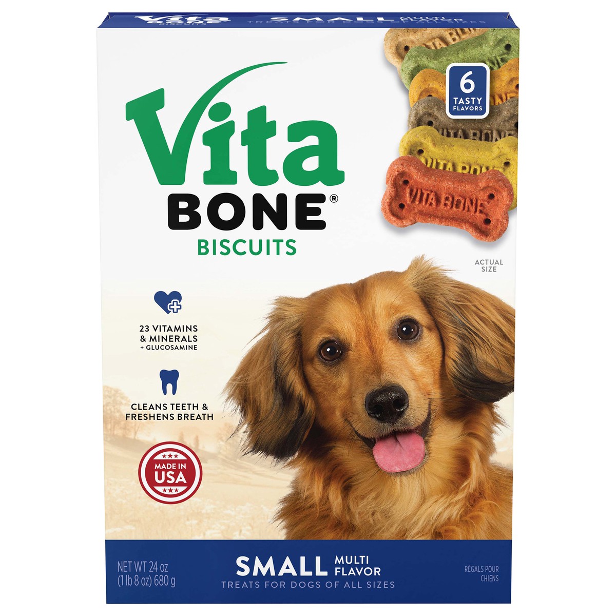 slide 1 of 3, Vita Bone Biscuits Multi Flavor Treats for Dogs Small 24 oz, 24 oz