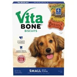 Vita Bone Biscuits Multi Flavor Treats for Dogs Small 24 oz