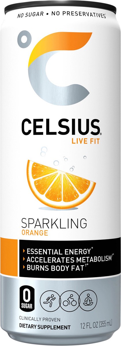 slide 2 of 5, CELSIUS Sparkling Orange, 12 fl oz