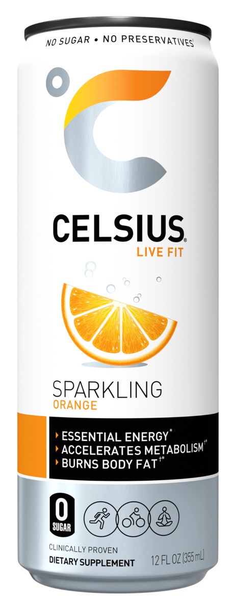 slide 1 of 5, CELSIUS Sparkling Orange - 12 fl oz, 12 fl oz