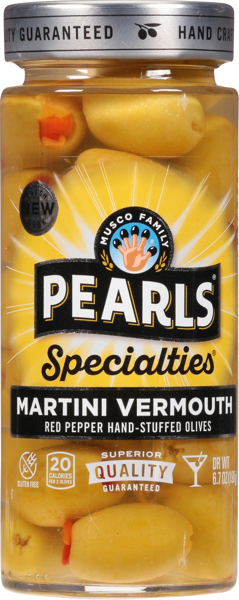 slide 5 of 12, Pearls Martini Queen Olives Vermouth Jar, 6.7 oz