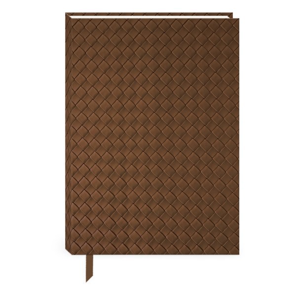 slide 1 of 2, Punch Studio Woven Vegan Leather Journal, 6"" X 8-1/2"", Unruled, 192 Pages, Brown Weave, 1 ct