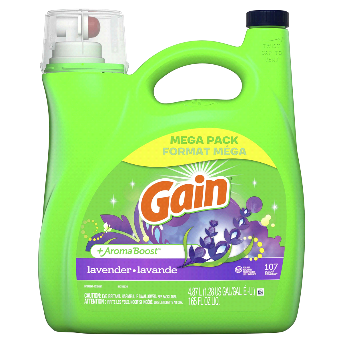 slide 1 of 1, Gain Lavender + Aromaboost Liquid Laundry Detergent Mega Pack, 165 fl oz