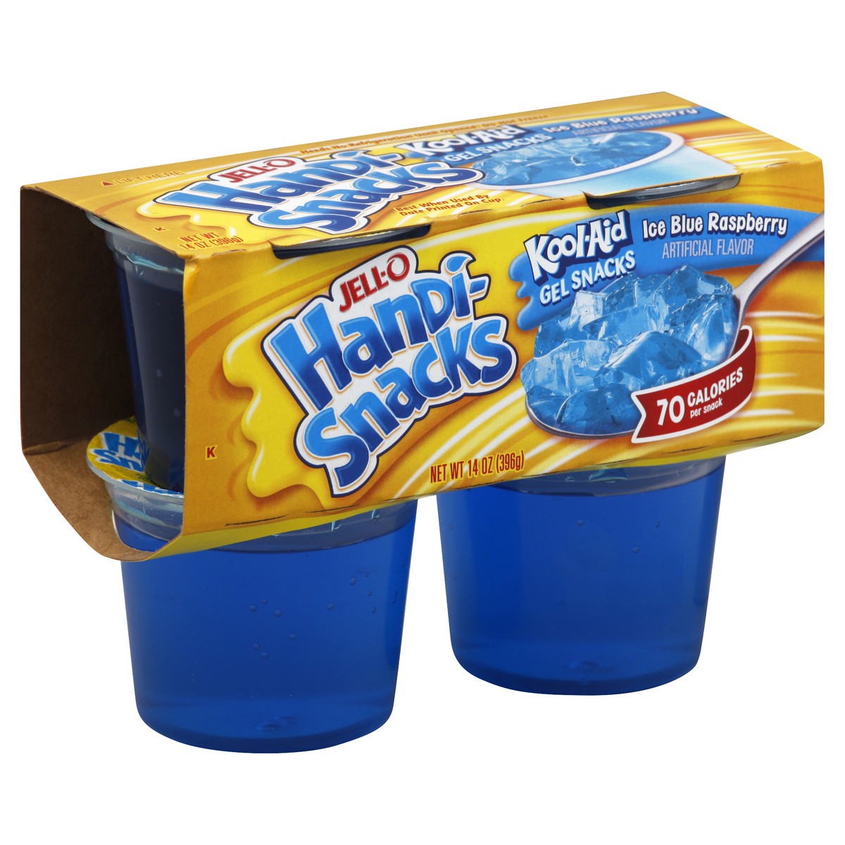 slide 5 of 5, Jell-O Handi-Snacks Kool-Aid Ice Blue Raspberry Gel Snacks, 4 ct; 14 oz