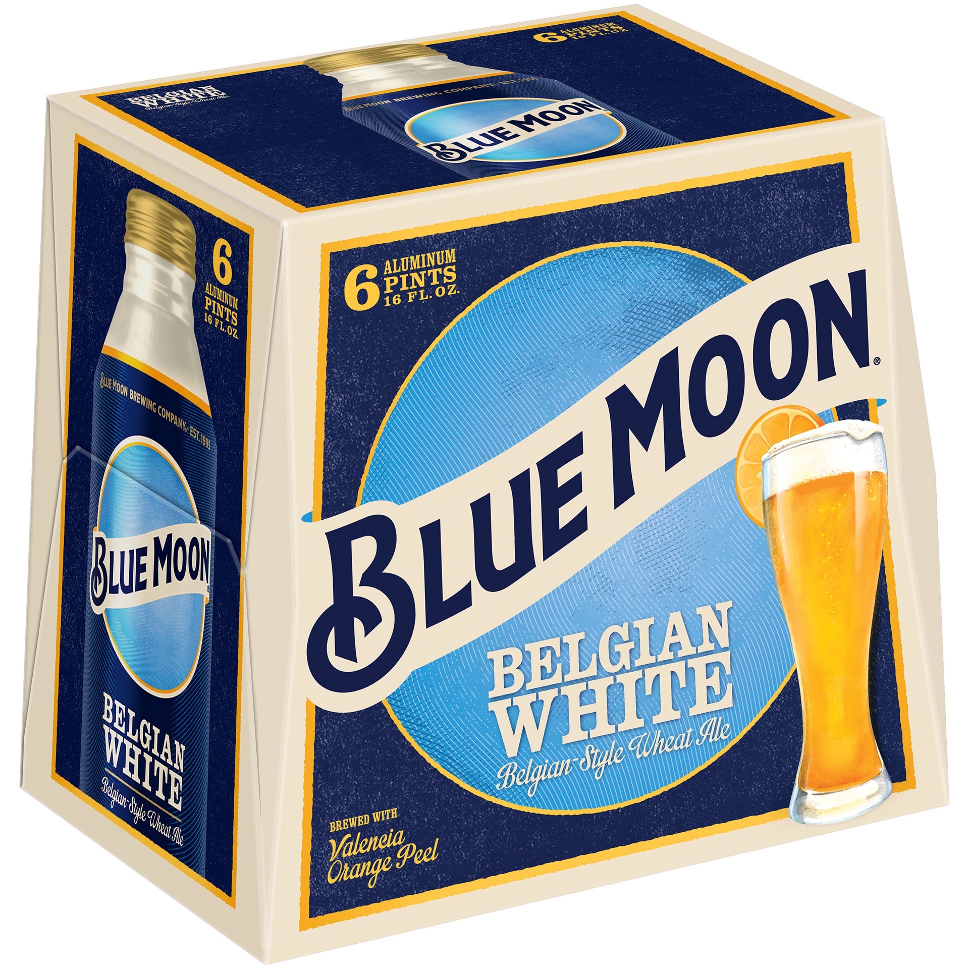 slide 5 of 7, BLUE MOON BELGIAN WHITE Craft Beer, 6 ct; 16 oz