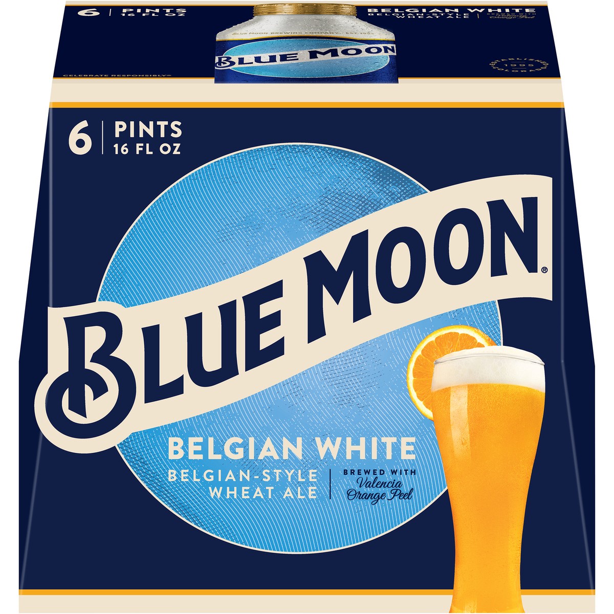 slide 1 of 7, BLUE MOON BELGIAN WHITE Craft Beer, 6 ct; 16 oz