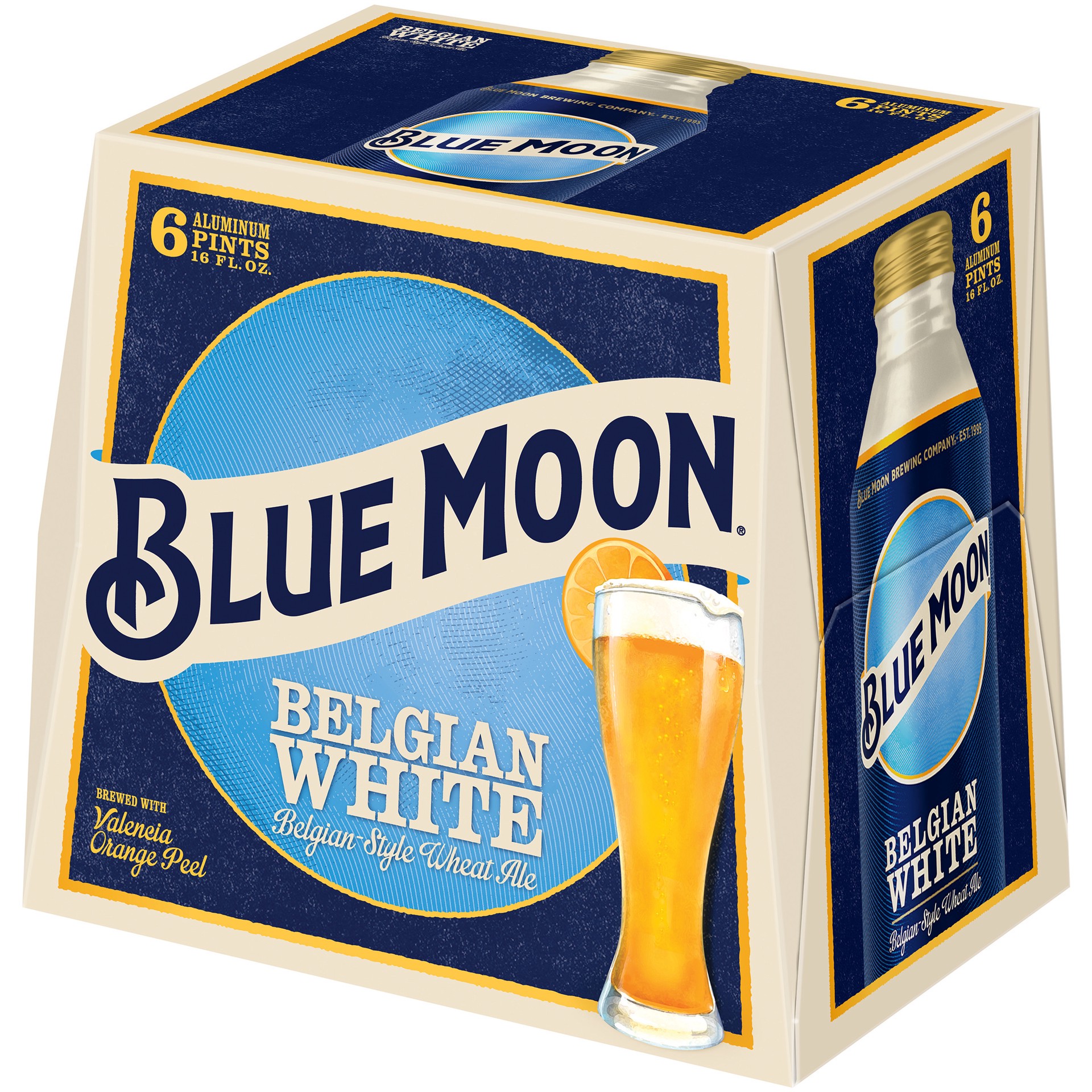 slide 4 of 7, BLUE MOON BELGIAN WHITE Craft Beer, 6 ct; 16 oz