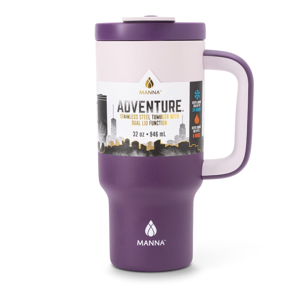 slide 2 of 5, Manna™ Adventure™ Handled Tumbler - Purple, 32 oz