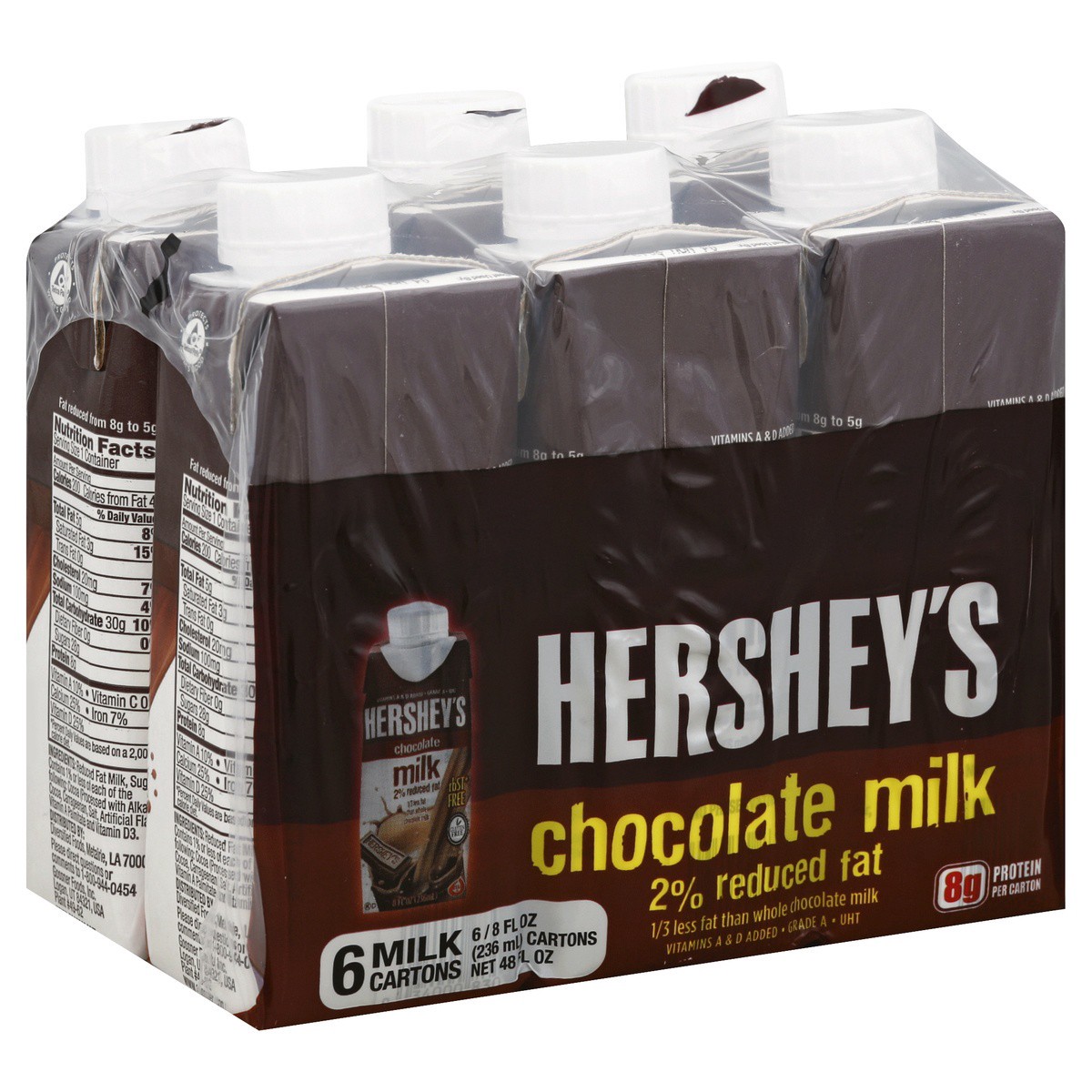 slide 1 of 4, Hershey's Chocolate Milk 2% Reduced Fat, 6 ct; 8 fl oz