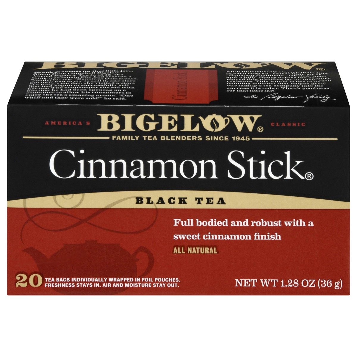 slide 1 of 7, Bigelow Cinnamon Stick Black Tea, 20 ct