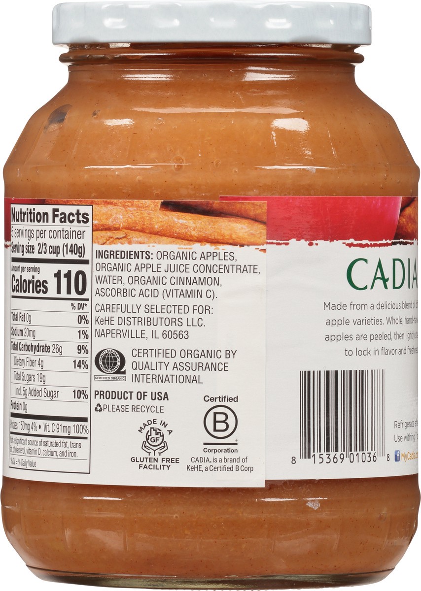 slide 12 of 14, Cadia Apple Sauce, Organic, Cinnamon 24 Oz, 24 oz