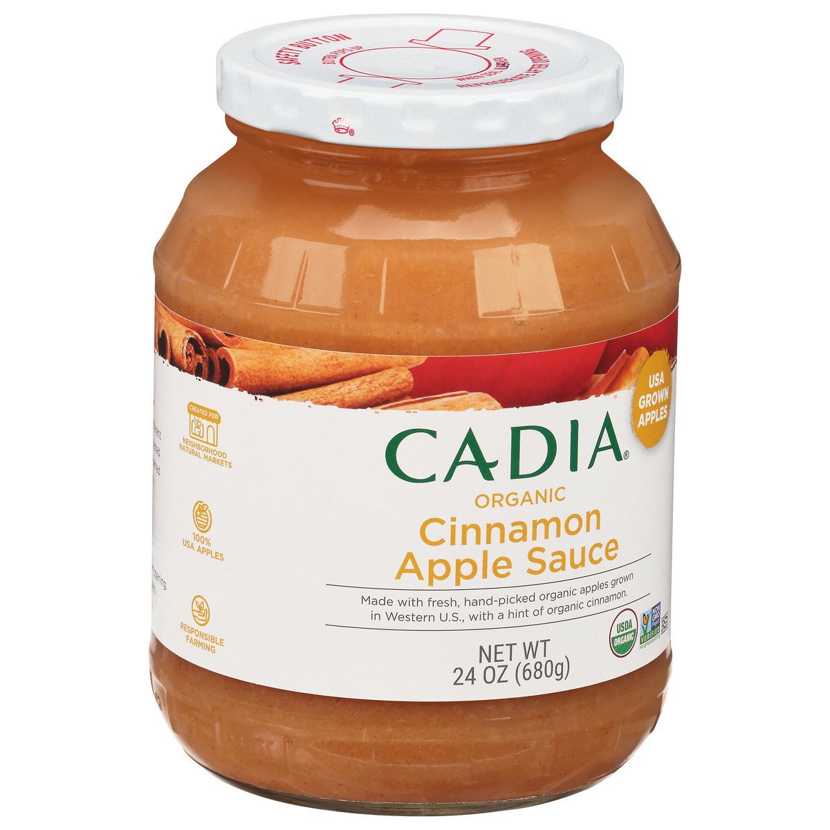 slide 9 of 14, Cadia Apple Sauce, Organic, Cinnamon 24 Oz, 24 oz