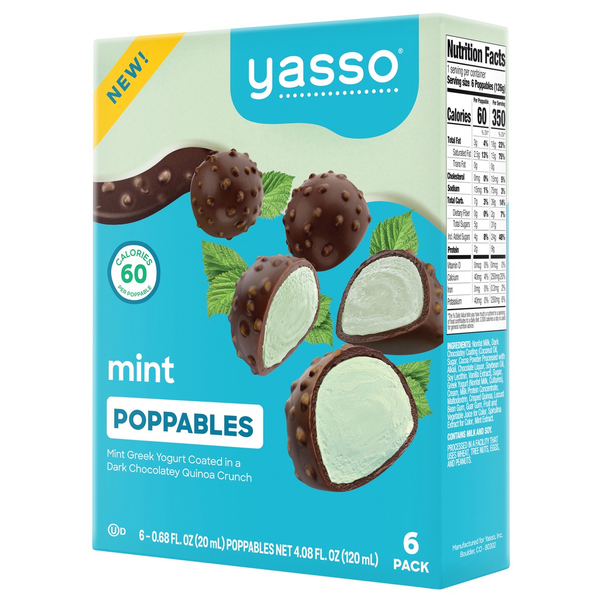 slide 8 of 13, Yasso Mint Poppables 6 Poppables 0.68 fl oz Packed, Unspecified 6 ea, 6 ct