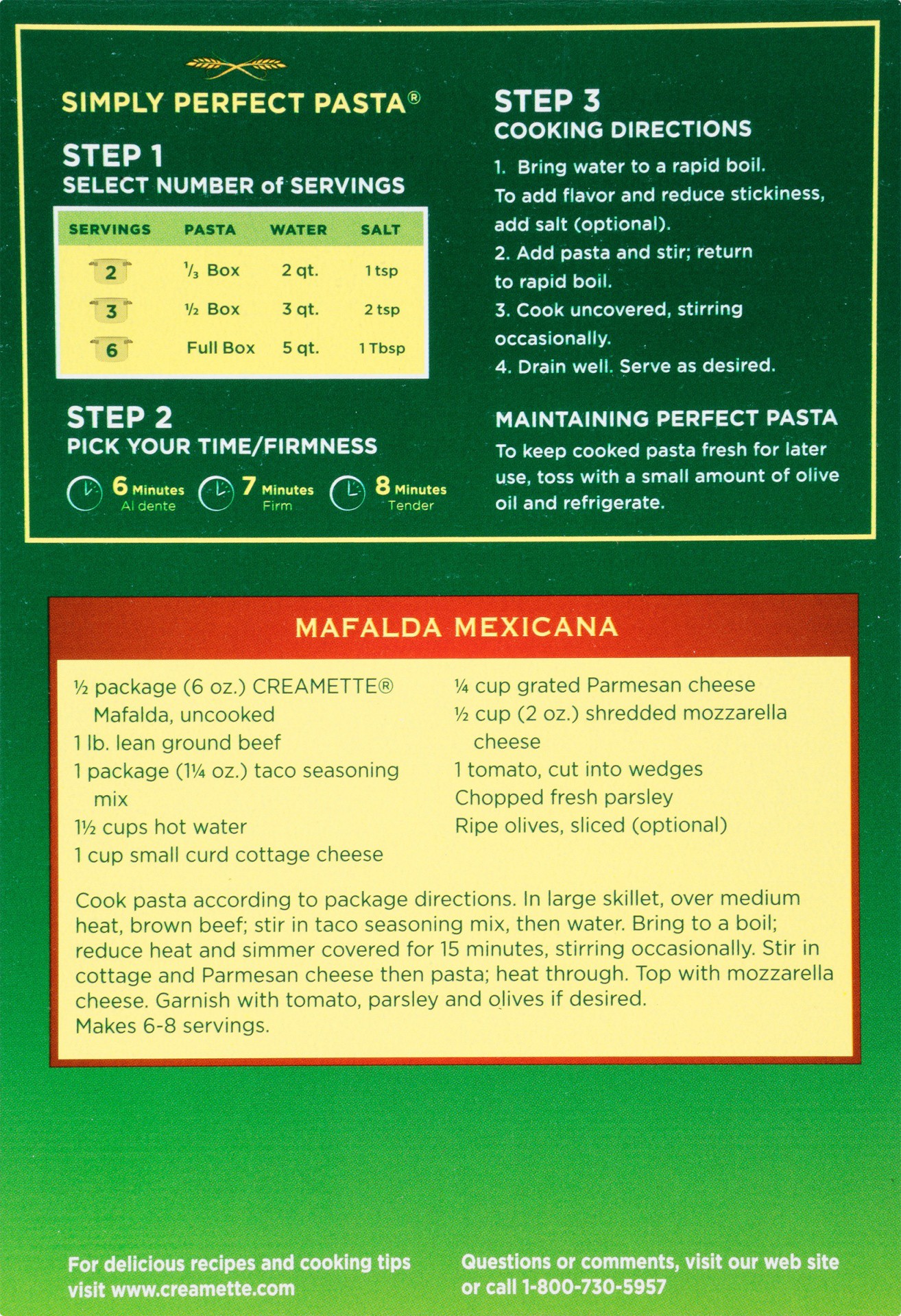 slide 8 of 8, Creamette Mafalda, 16 oz