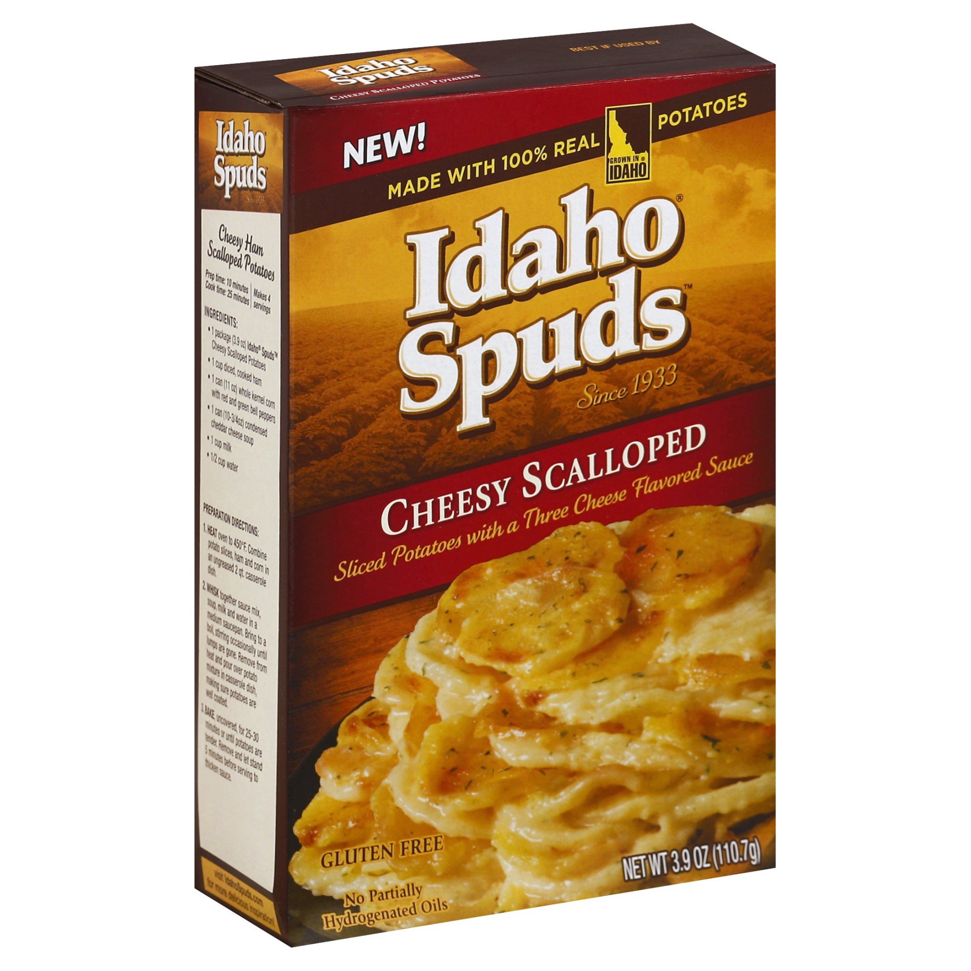 slide 1 of 6, Idaho Spuds Scalloped Potatoes, Cheesy, 3.9 oz