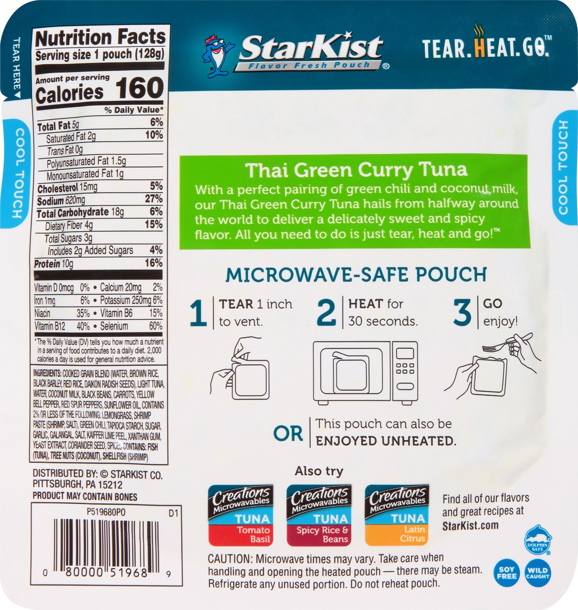 slide 6 of 13, StarKist Creations Microwavables Thai Green Curry Tuna 4.5 oz, 4.5 oz