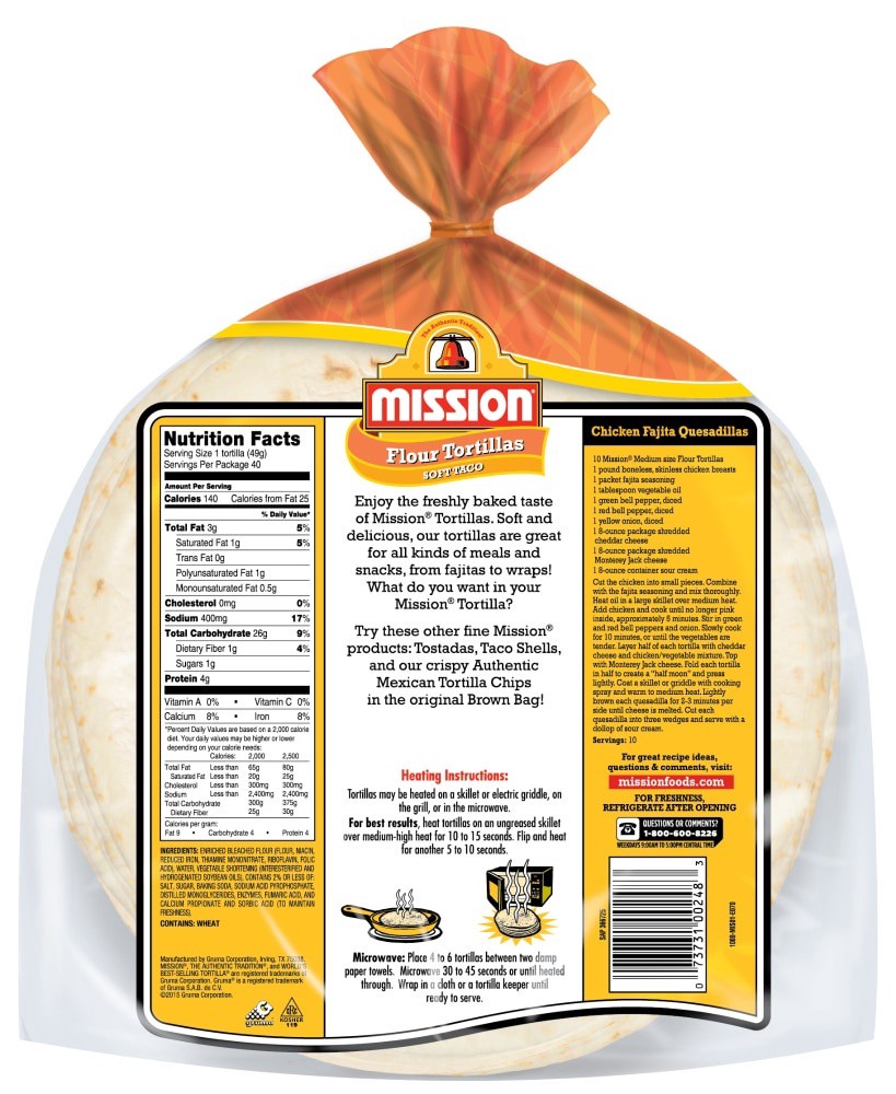 slide 2 of 3, Mission Super Soft Flour Tortillas, 2-20 ct; 4.6 lb