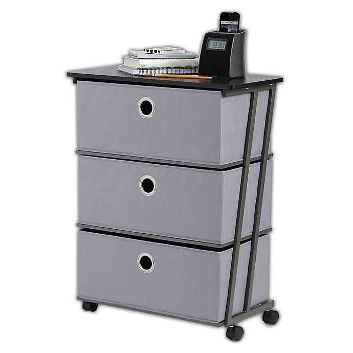 slide 1 of 1, Studio 3B 3-Drawer Wide Storage Cart - Grey, 1 ct