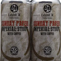 Exhibit 'A' Brewing Company Sunday Paper Imperial Stout With Coffee 4 Pack, Pint Cans