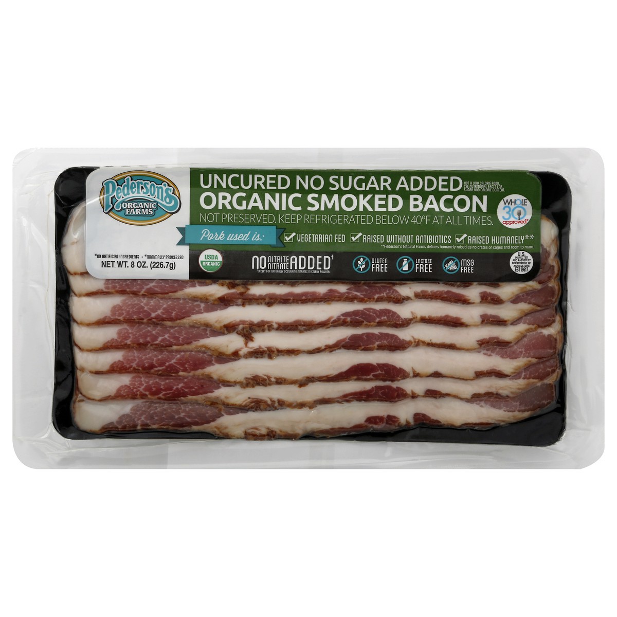 slide 6 of 9, Pedersons Organic Farms Bacon 8 oz, 1 ct