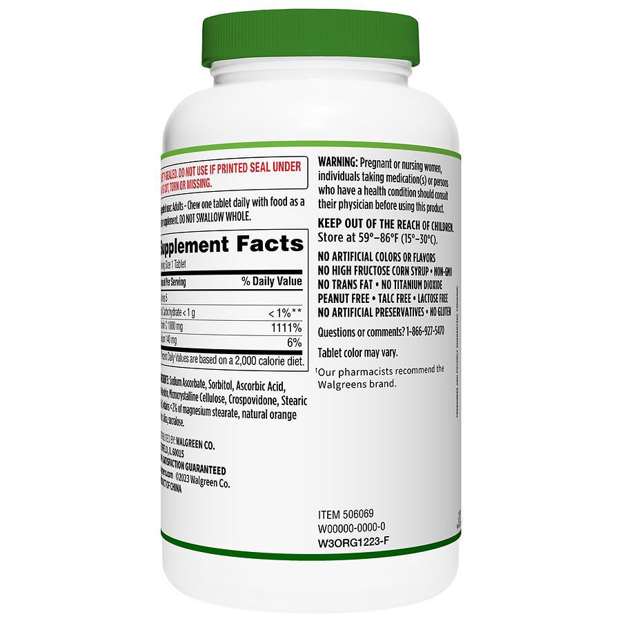 slide 3 of 4, Walgreens Vitamin C 1000mg Chewable Tablets, 100 ct